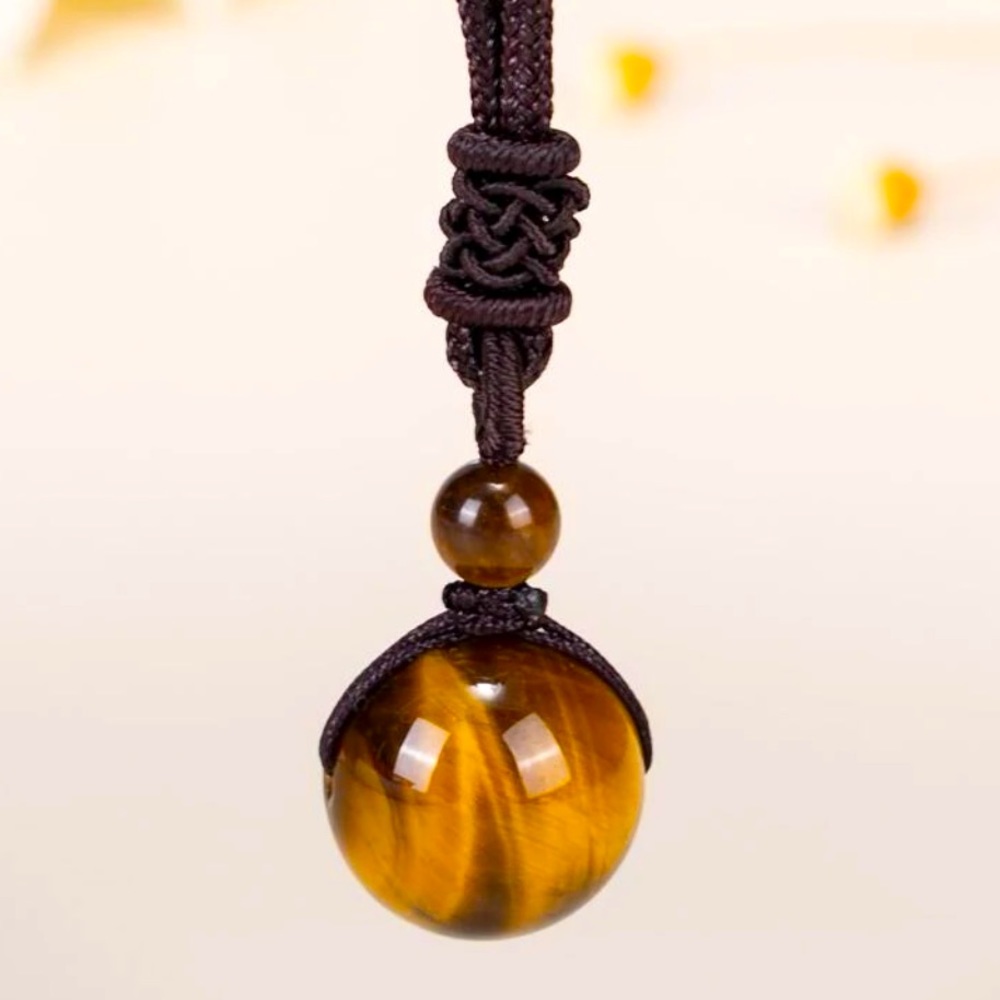 𖣔Tigers Eye Stone on Adjustable Chord𖣔